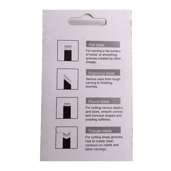 Crafters Square 4 Piece Wood Carving Set On Card - 5.25" Long - Picture 3 of 3